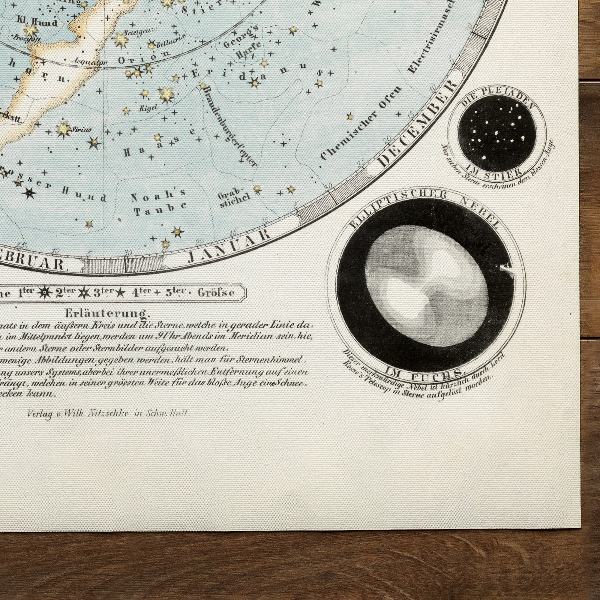 Astronomical Picture Atlas Sky Map (1855)