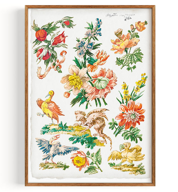 Floral Designs with Birds and Griffon (1748)