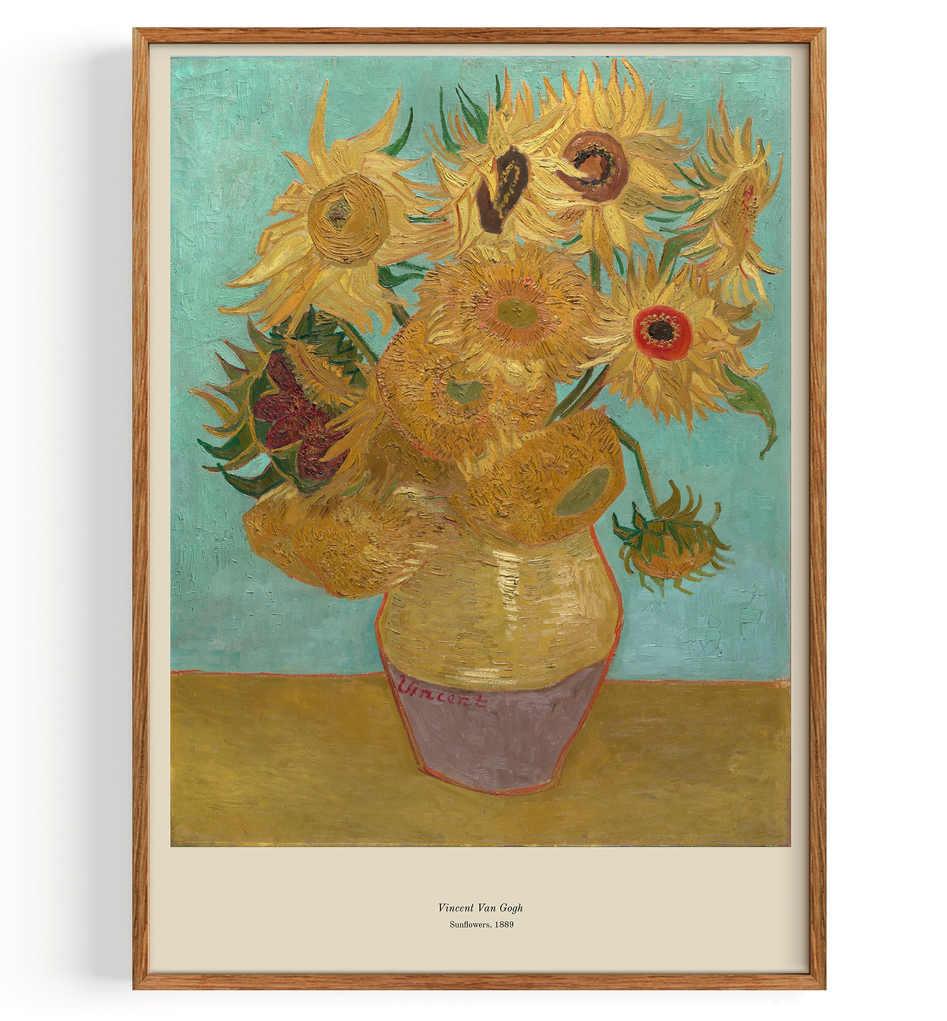 Three Sunflowers in a Vase (1888)