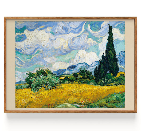 Wheat field with cypresses (1889)