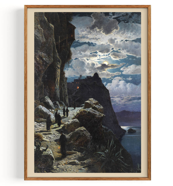 Procession of the monks to the mountain monastery of Athos (1905)