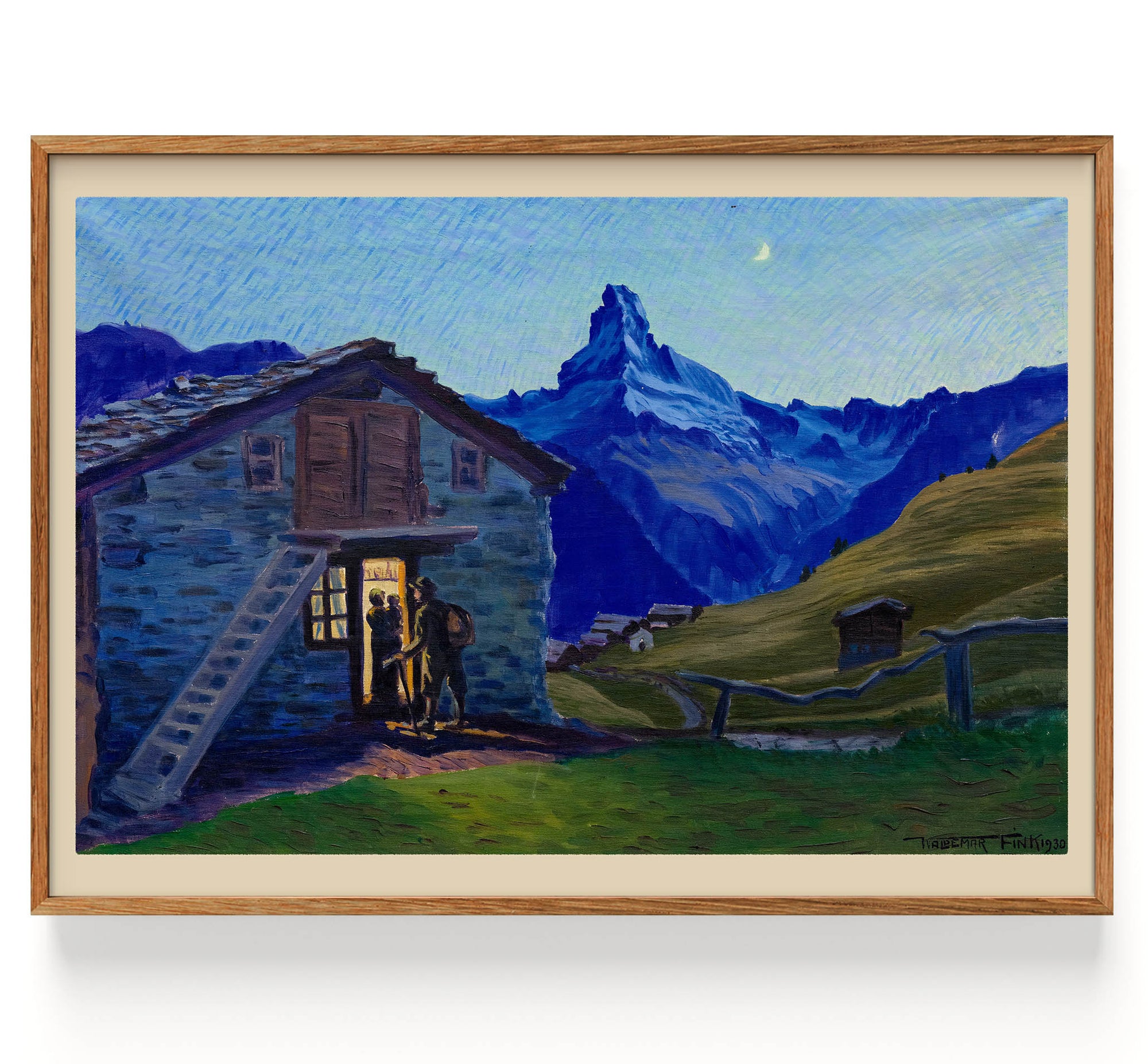 Dusk, Findeln near Zermatt with Matterhorn (1930)